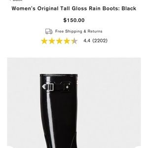 Lightly worn black hunter boots size 7